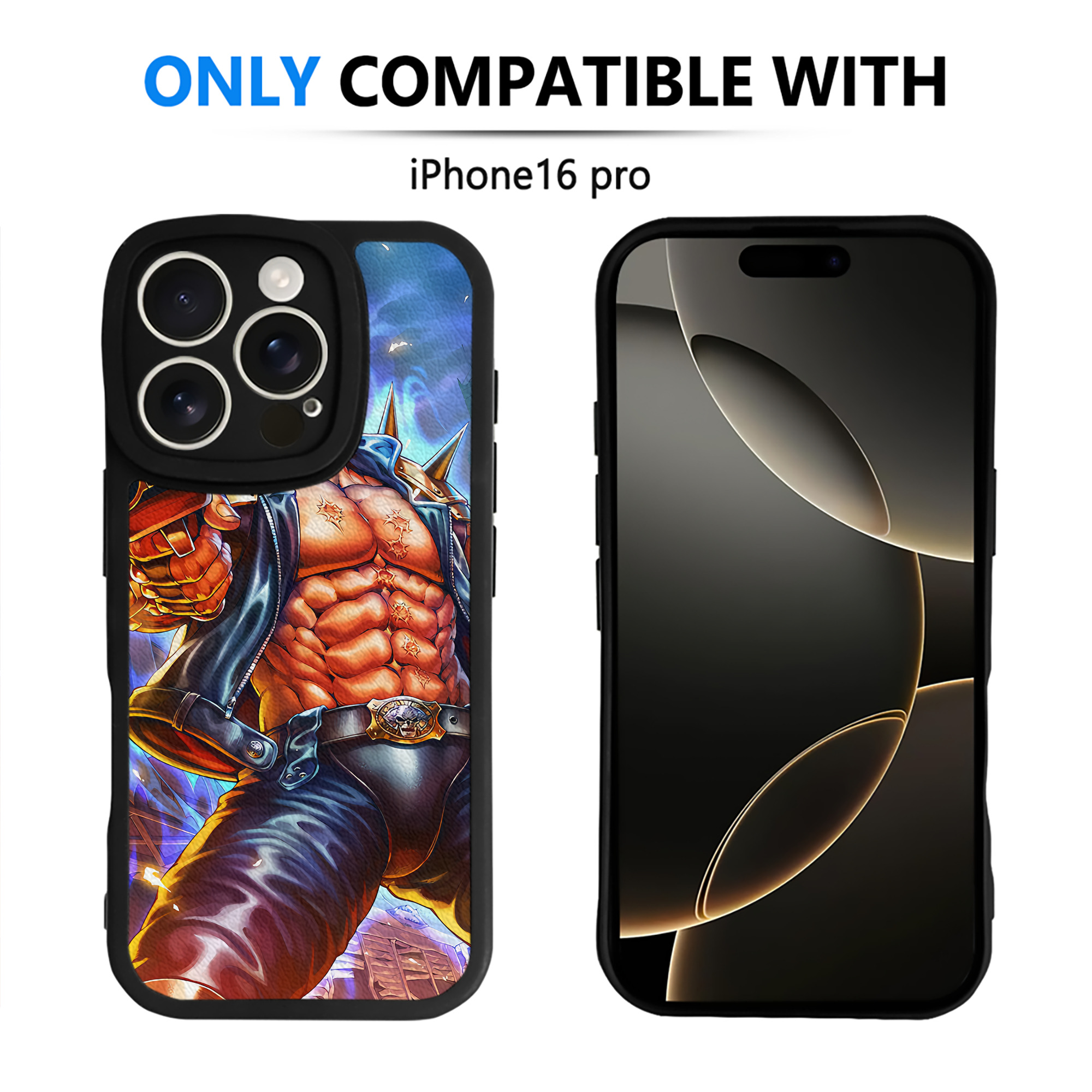 （画像用） 北斗の拳 Fist of the North Star 【iPhone 16シリーズ対応】シリコンスマホケース（レザー調） 材質：シリコン